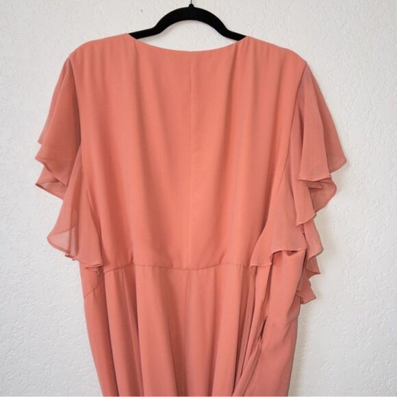 New Hutch x ModCloth Pink Fluttering Of My Heart Maxi Wrap‎ Dress Size 4X - Picture 7 of 9